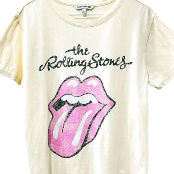 Elizabeth and James Tops - Rolling Stones T-shirt Pink Tongue Motif 🩷Pink- Size S